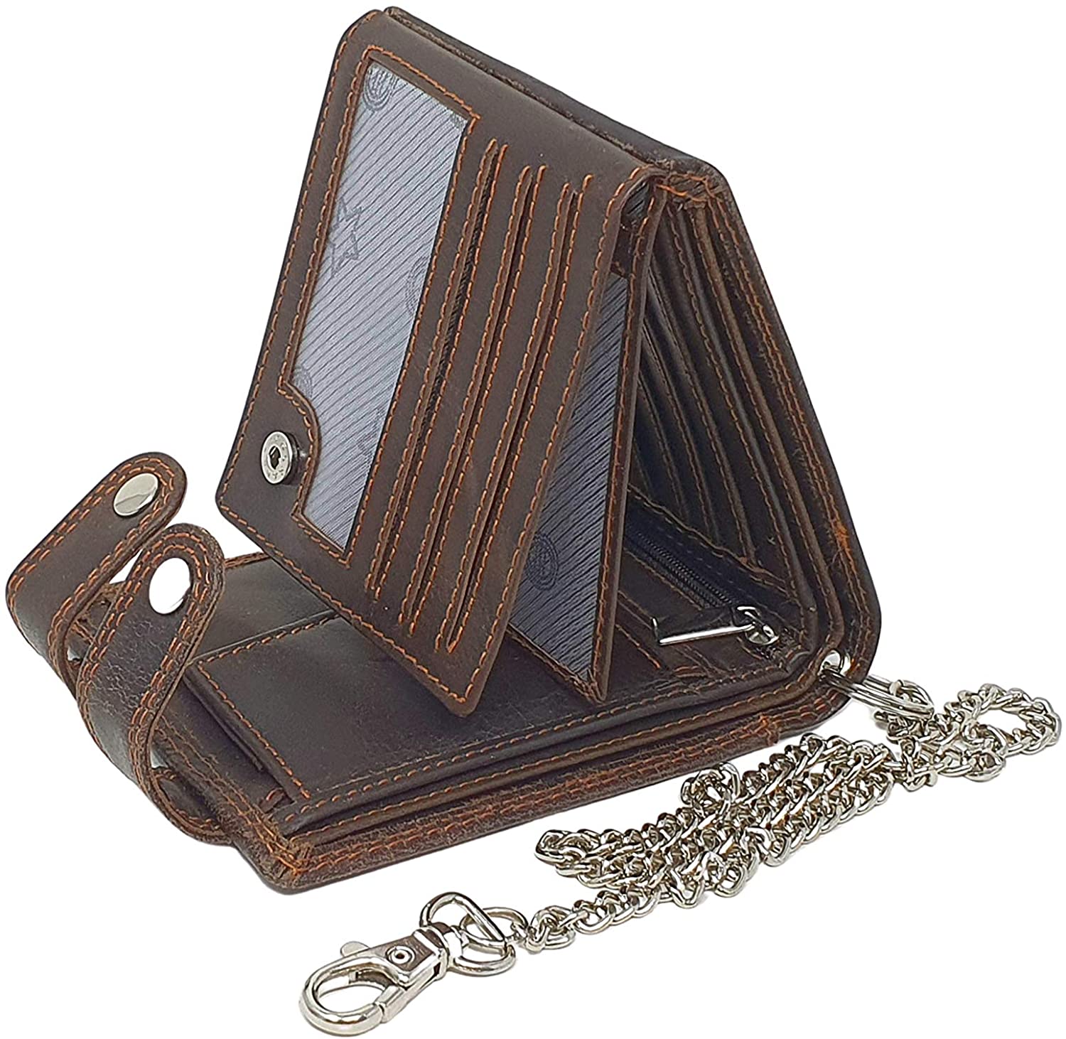 Morucha RFID Mens Biker Wallet Genuine Distressed Hunter