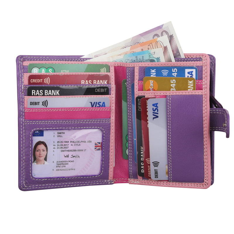 Starhide Colourful Womens RFID Blocking Purse with External Large Zip Around Coin Pocket 5535