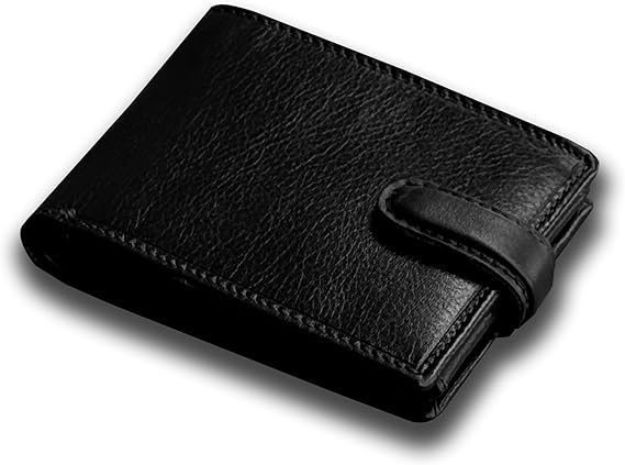 TOPSUM LONDON Mens RFID Blocking Genuine Leather Passcase Wallet with Coin Pocket 4014