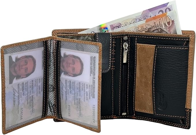 Personalised Wallet Men Genuine Soft Leather Wallet Built in RFID Blocking Engraved Gift for Him