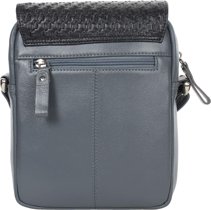 STARHIDE Ladies Soft Premium Leather Shoulder/Cross Body Bag with Front Pocket and Buckle Feature 565 (Grey)