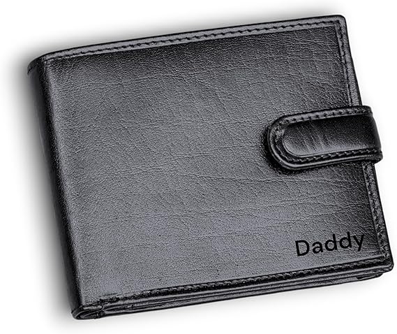 Personalized RFID Blocking Wallet Men - Custom Name Initial Engraved Wallets - Gift for Dad, Boyfriend, or Husband - Comes in an Elegant 4003 Black