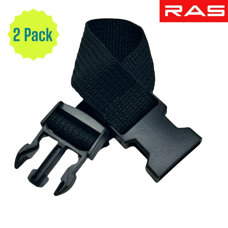 2Pcs 8 Inch Belt Extension Works with RAS Bum Bags 1003 1006 and 1013 Black