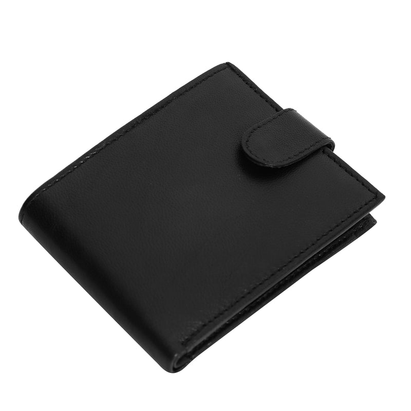 RAS WALLETS Mens RFID Blocking Leather Wallet with Multiple Credit Card Slots and Id Window 64 Black