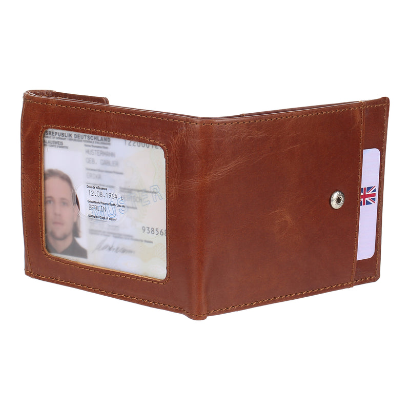 Personalised Custom Engraved Wallet Men's RFID Blocking Genuine Soft Leather Wallet 750 Tan