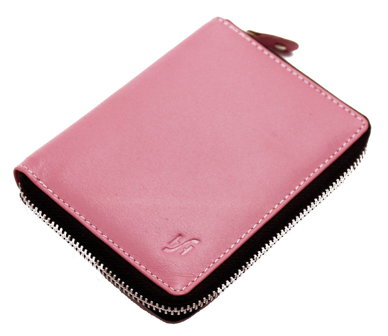 StarHide Women RFID Safe Protector Zip Around Genuine Leather Wallet with Coin Pocket Gift Box 5550