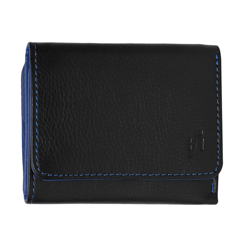 STARHIDE Ladies RFID Blocking Compact Genuine Leather Small Wallet With External Zip Around Coin Pocket 5555