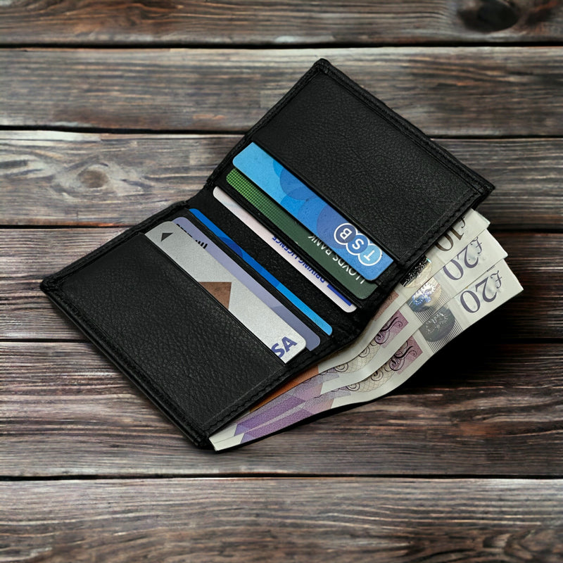 Small Minimalist Leather Wallet For Men Women, Credit Card Case Wallet RFID Blocking