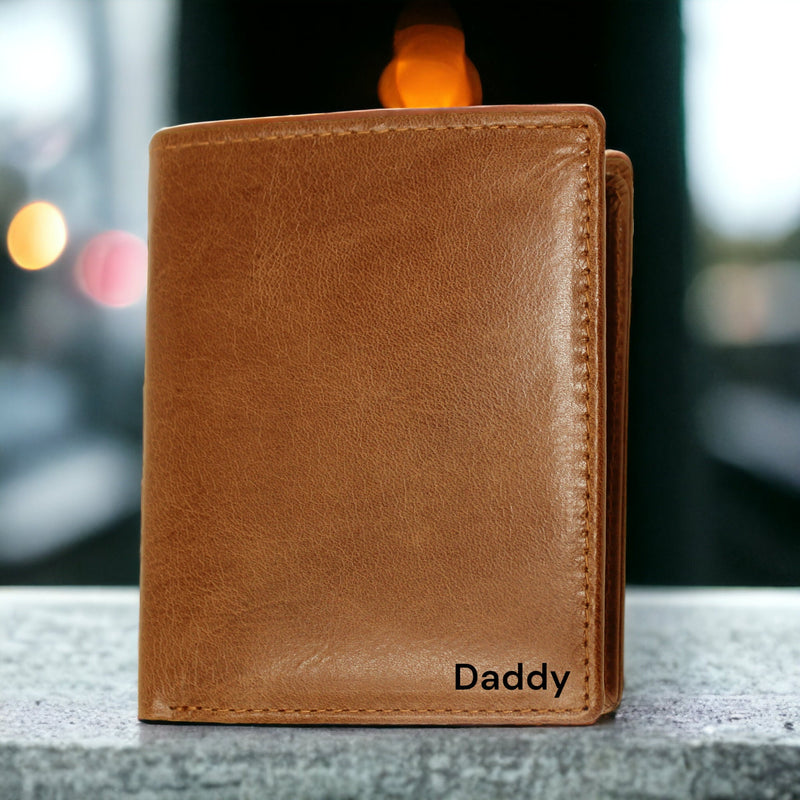 Personalized Wallet Men - RFID Blocking Wallet - Soft Tan Distressed Leather Billfold Wallet - Handmade Genuine Leather Wallet Purse