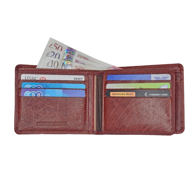 Personalised Custom Engraved Woodbridge London Designer Mens Leather Trifold Coin Pocket Wallet Multi Card Slots Id Holder