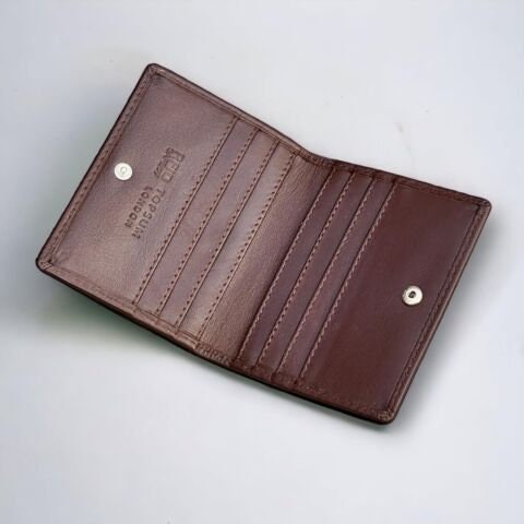 Personalised RFID Blocking Ultra Slim Leather Wallet Mini Card Case 4022 Brown