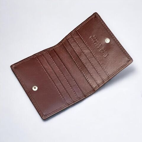 Personalised RFID Blocking Ultra Slim Leather Wallet Mini Card Case 4022 Brown