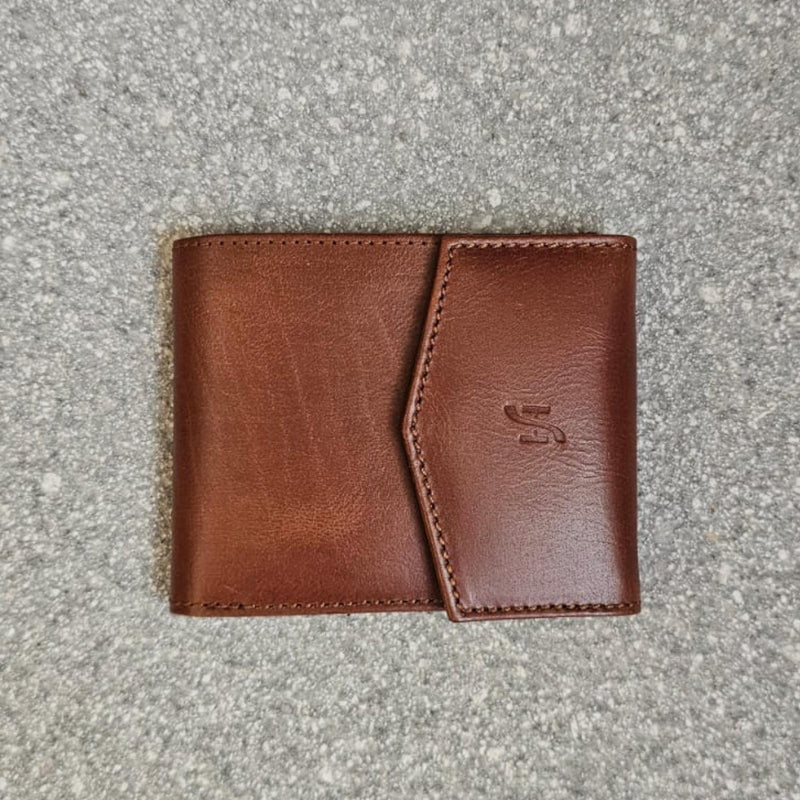 Custom Engraved Men's RFID Blocking Genuine Soft Leather Envelope Style Wallet with External ID Pocket 750 (Tan)