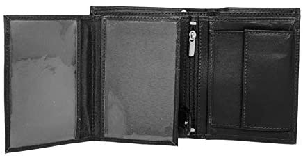 RAS WALLETS Mens Card Security RFID Blocking Trifold Leather Wallet