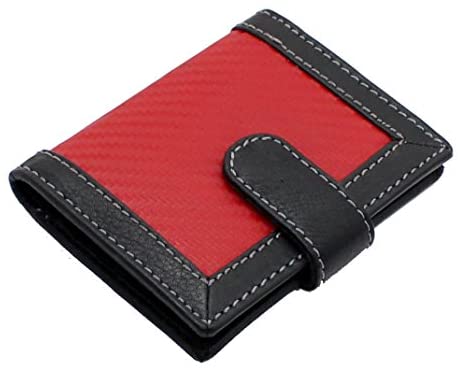 STARHIDE Mens Carbon Fiber with Real Leather Credit Card Holder Case 1185