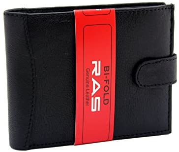 RAS Mens RFID Blocking Leather Trifold Passcase Wallet 340