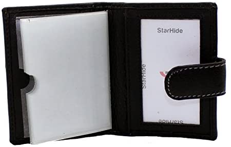 STARHIDE Mens Carbon Fiber with Real Leather Credit Card Holder Case 1185