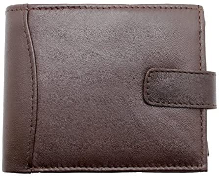 RAS Mens RFID Blocking Real Leather Trifold Coin Pocket Passcase Wallet 340