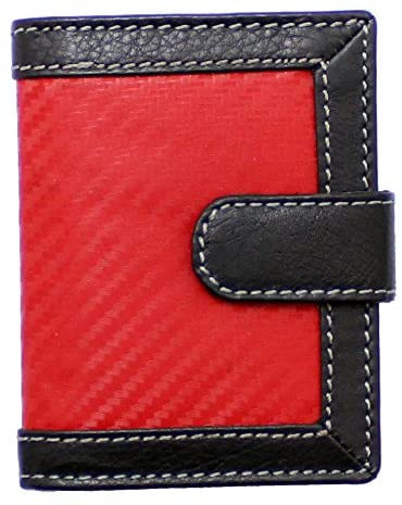 STARHIDE Mens Carbon Fiber with Real Leather Credit Card Holder Case 1185