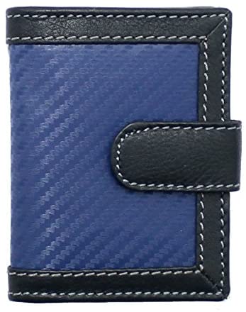 STARHIDE Mens Carbon Fiber with Real Leather Credit Card Holder Case 1185