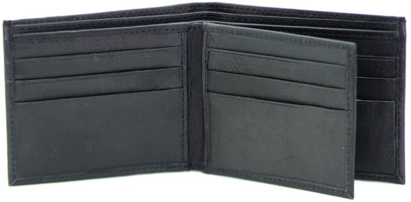 RAS Mens RFID Blocking Real Leather Trifold Cardholder Passcase Wallet 103 Black