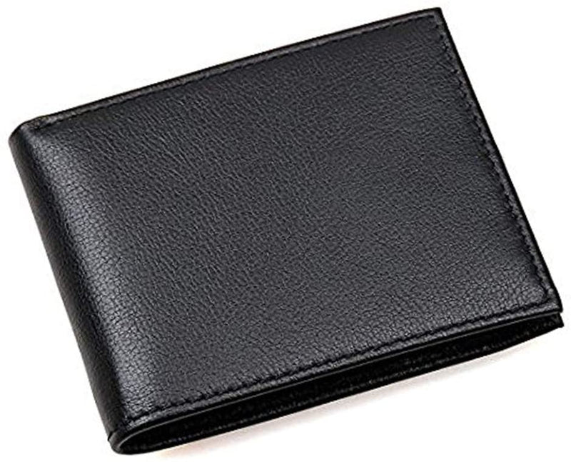 RAS Mens RFID Blocking Real Leather Trifold Cardholder Passcase Wallet 103 Black