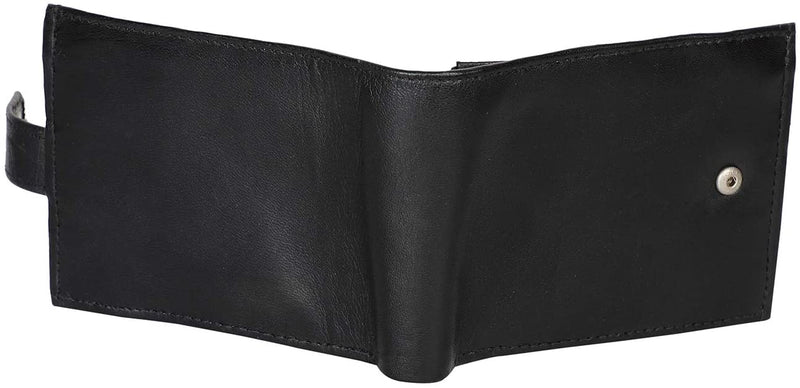 RAS Mens RFID Blocking Safe Nappa Leather Notecase Wallet with A Coin Pocket 2511 Black