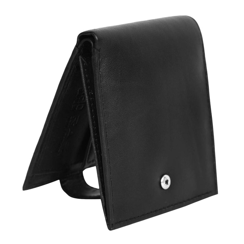 RAS Mens RFID Blocking Soft Smooth Genuine Leather Wallet With Id Card Slot and Coin Pocket 895