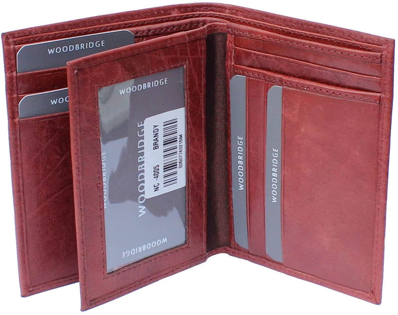 Woodbridge London Mens Tall Leather Trifold Wallet 4005 Brown