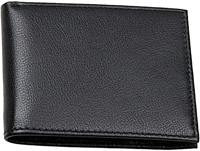 RAS Mens RFID Blocking Classic Bifold Genuine Leather Slim Wallet 121 Black