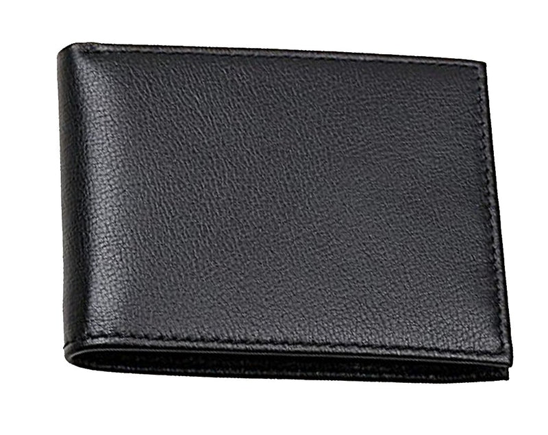 RAS Mens Slim Classic Bifold 6 Cards Wallet Genuine Leather Billfold Wallet 125 Black