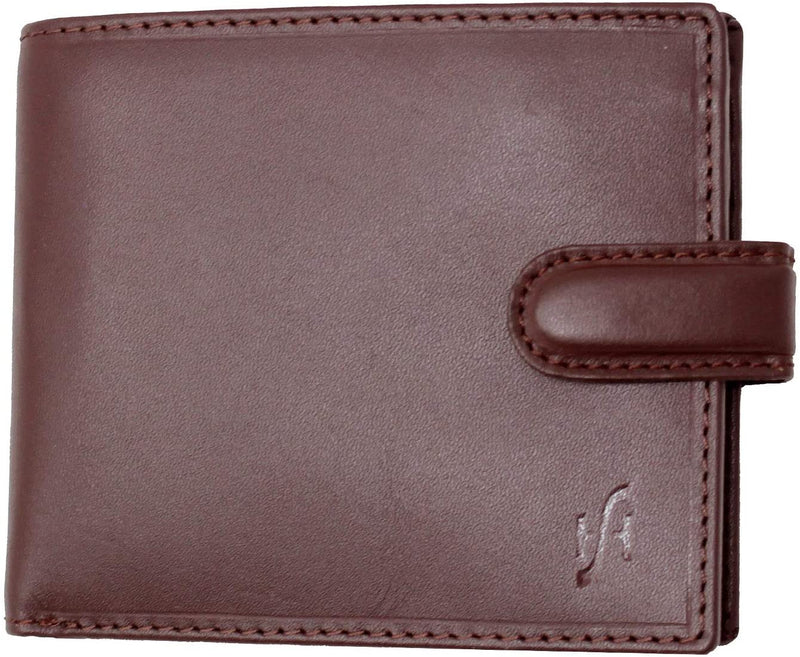 STARHIDE Mens RFID Blocking Real Leather Slim Wallet 1100 Brown