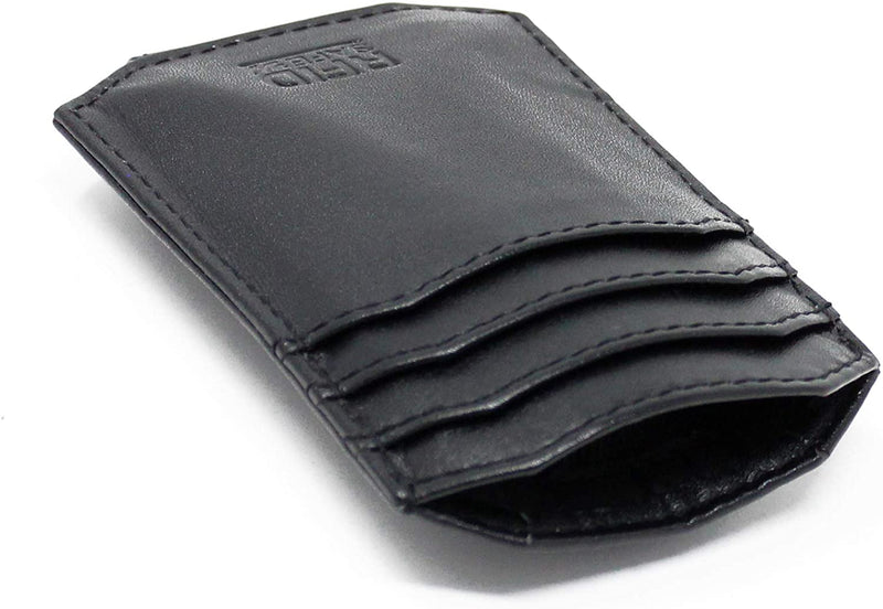 STARHIDE Mens RFID Blocking Nappa Leather Card Holder Wallet With Magnetic Money Clip 725 Black