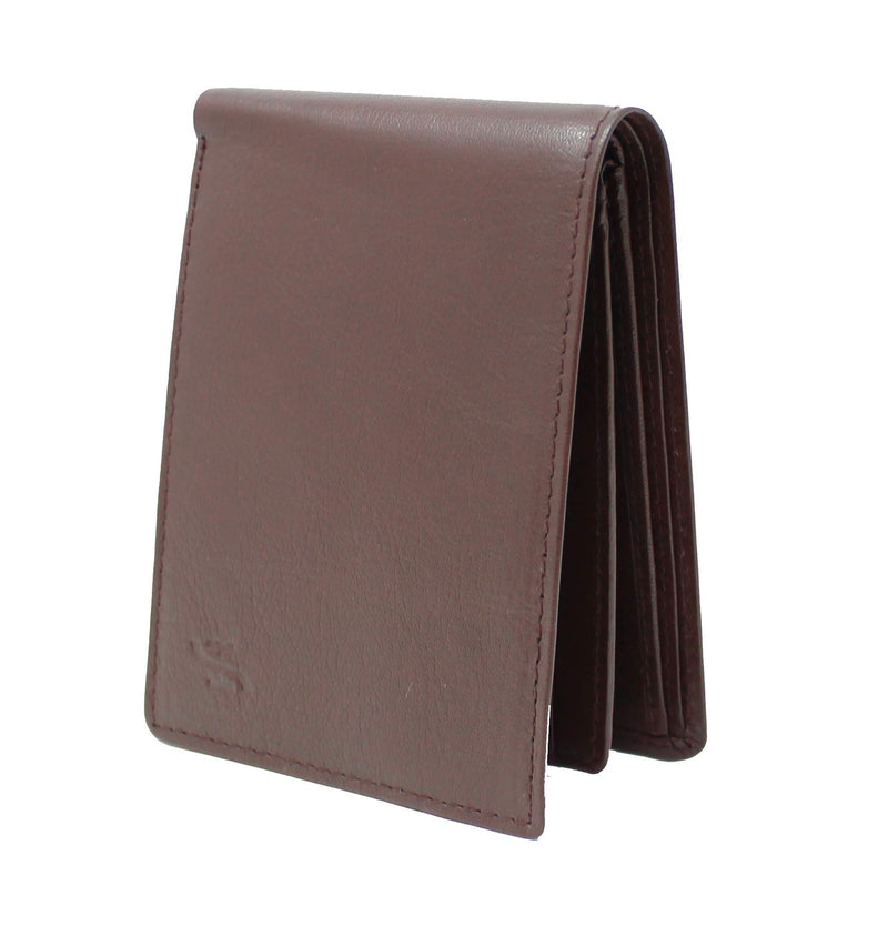 STARHIDE Mens RFID Blocking Soft Nappa Leather Zip Coin Pocket Trifold Wallet 115