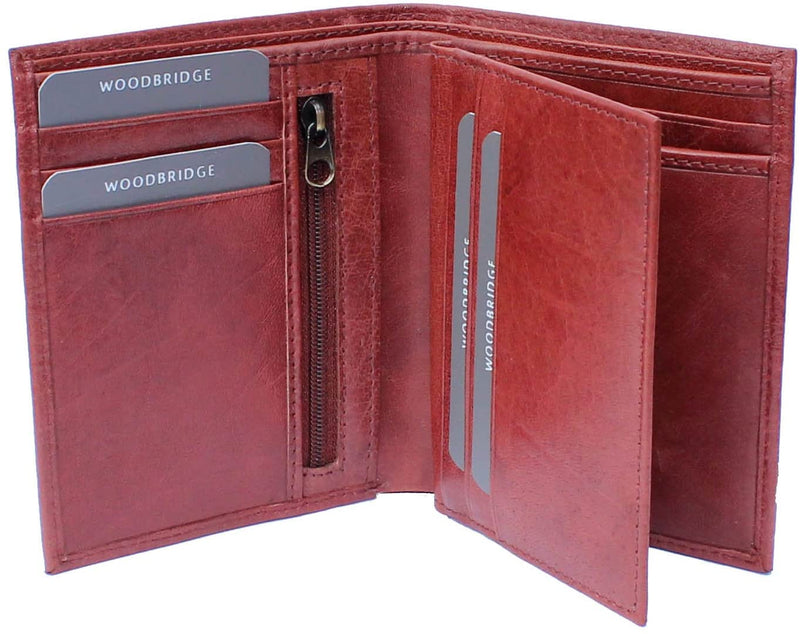 Woodbridge London Mens Tall Leather Trifold Wallet 4005 Brown