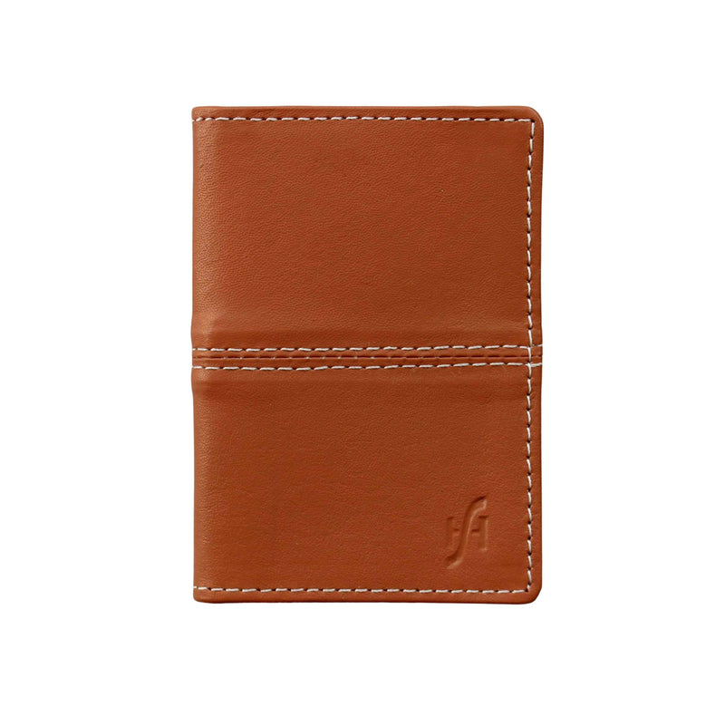 STARHIDE Mens Womens RFID Blocking Minimalist Small Leather Credit Cardholder Business Card Wallet 5001 (Tan)