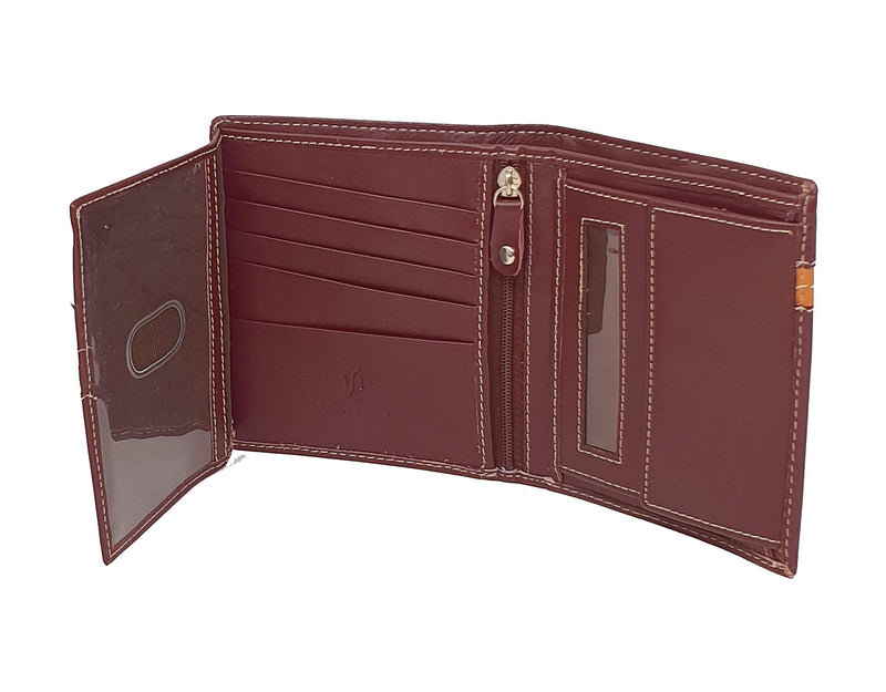 STARHIDE Mens Genuine Leather Large Capacity Travel Cardholder Wallet 1130 Brown Tan