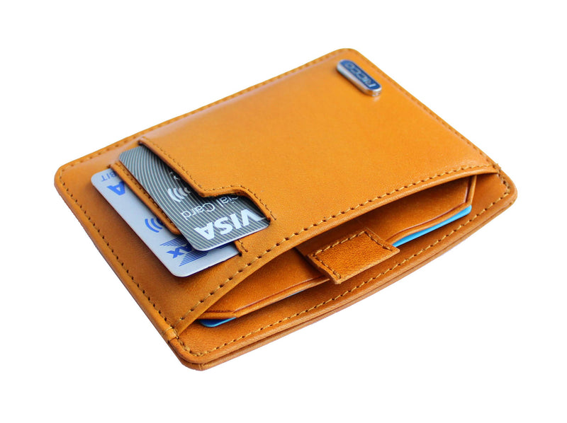 Ricco Front Pocket Genuine Italian Leather Thin Card Case Minimalist Wallet with RFID Blocking S11