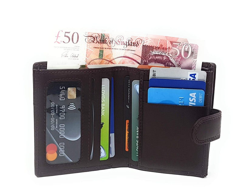 STARHIDE Mens RFID Blocking Soft Real Leather Wallet With Zip Around Coin Pouch 1080