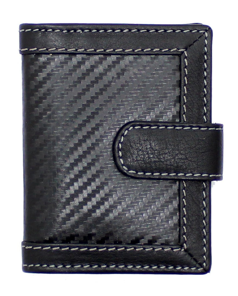 STARHIDE Mens Carbon Fiber with Real Leather Credit Card Holder Case 1185