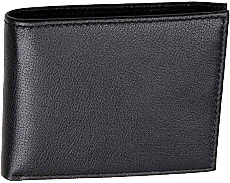 RAS Mens RFID Blocking Classic Bifold Genuine Leather Slim Wallet 121 Black