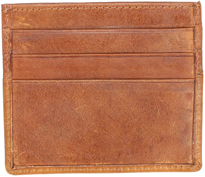 STARHIDE Mens Front Pocket VT Leather Minimalist Credit Card Holder 1215