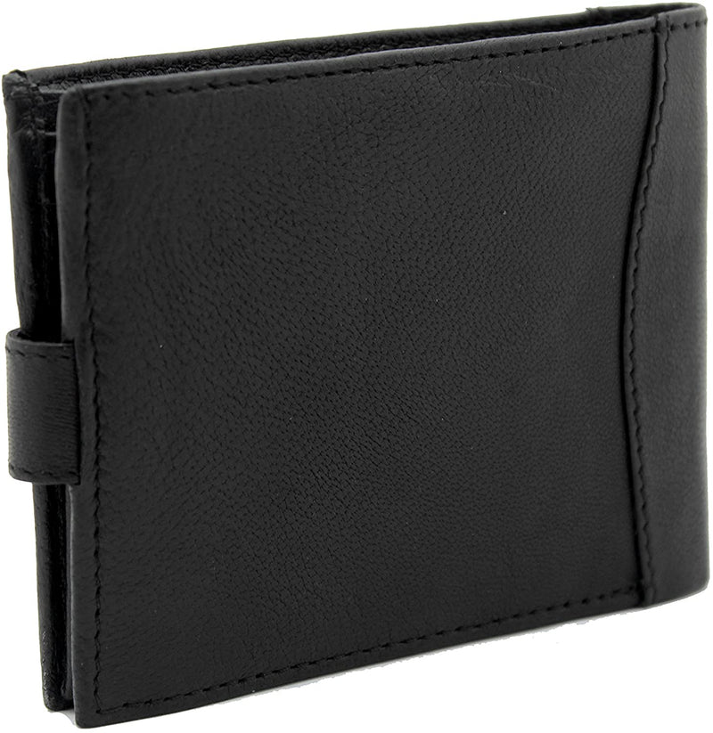 RAS Mens RFID Blocking Real Leather Trifold Coin Pocket Passcase Wallet 340