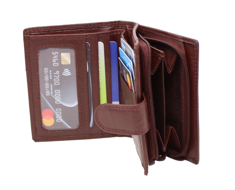 STARHIDE Mens RFID Blocking Soft Real Leather Wallet With Zip Around Coin Pouch 1080