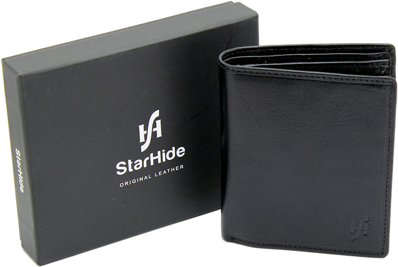 STARHIDE Mens RFID Blocking Genuine VT Leather Small Wallet 830