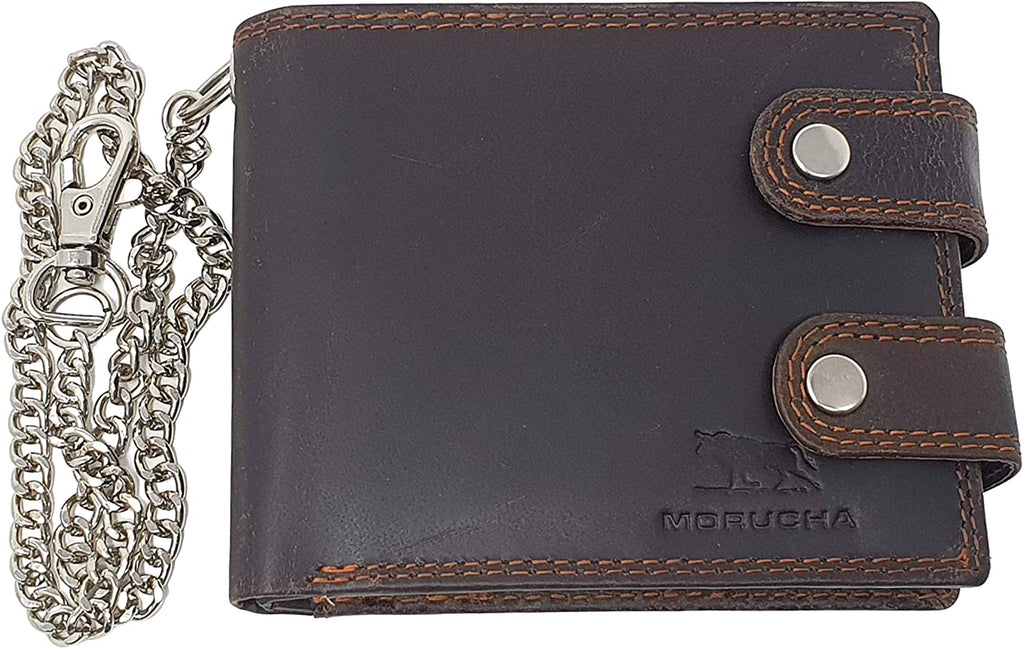 Biker Wallet with Safety Chain | RFID Protected | Genuine Leather