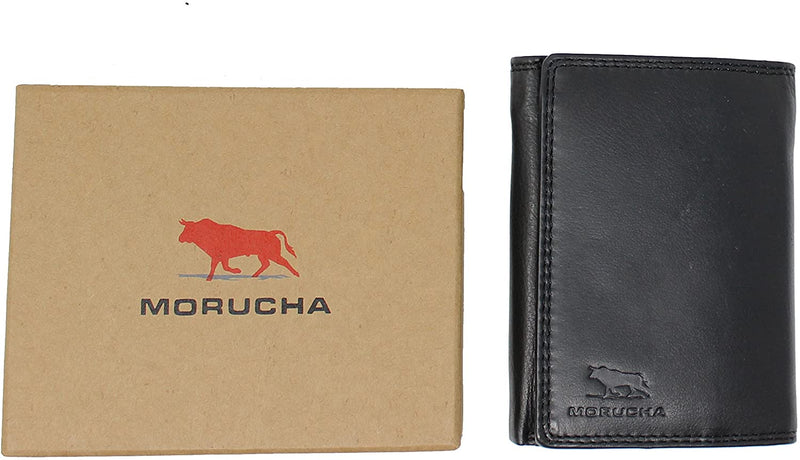 Morucha Mens RFID Blocking Trifold Genuine Leather Wallet with Coin Pocket M30