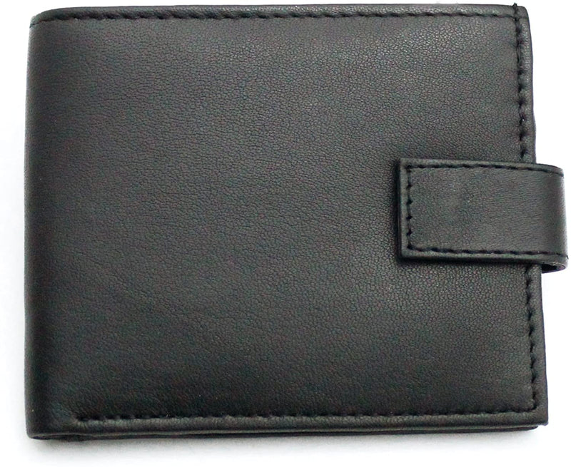 RAS Mens RFID Blocking Slim Wallet Genuine Leather Bifold Zip Coin Pocket Wallet 421