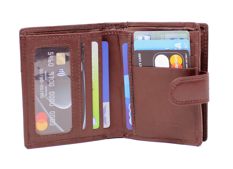 STARHIDE Mens RFID Blocking Soft Real Leather Wallet With Zip Around Coin Pouch 1080