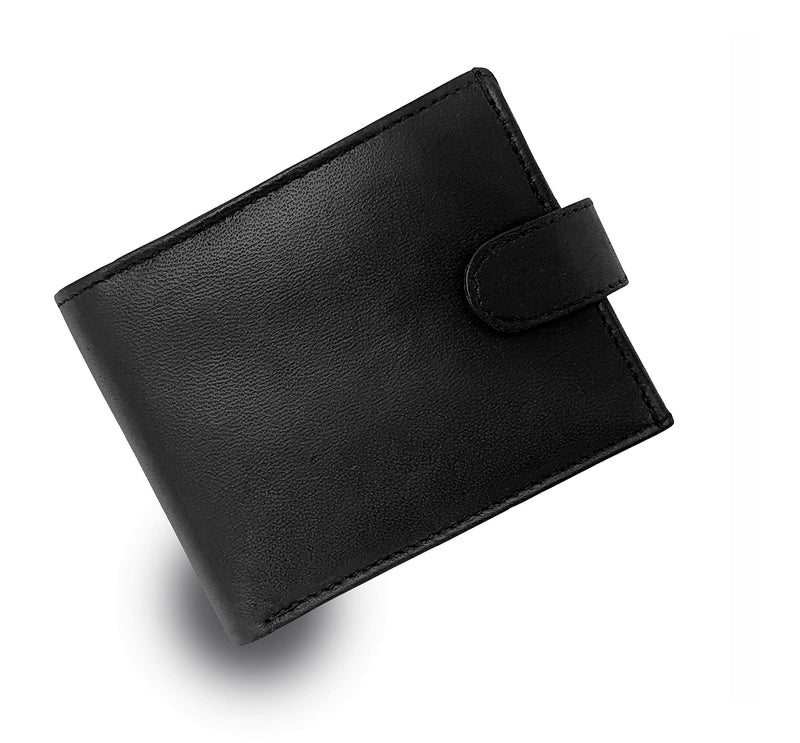 RAS Mens RFID Blocking Soft Smooth Genuine Leather Wallet With Id Card Slot and Coin Pocket 895